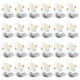 6 Pack 6 Inch 5CCT Ultra-Thin LED Recessed Ceiling Light with Junction Box, Dimmable Canless Wafer Downlight, 12W, 1050LM Brightness, ETL&FCC
