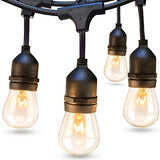 addlon Outdoor String Lights Commercial Grade Weatherproof Strand Edison Vintage Bulbs(2 Spare Bulbs), 24FT ETL Listed Heavy-Duty Decorative Café Market Patio Lights for Bistro Garden Porch