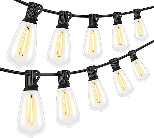 addlon Outdoor String Lights 150FT, ST38 String Lights for Outside with 45+3 Shatterproof LED Bulbs