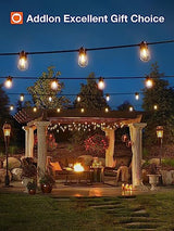 addlon 3CCT Outdoor String Lights with Remote Control, Dimmable and Timable Patio Lights